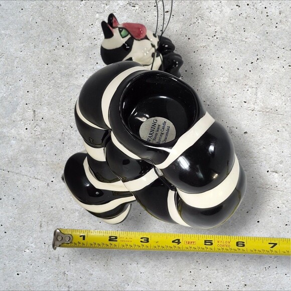 Y2K Lynda Corneille “Clancy” Cat Candle Holder SWAK Character Collectibles B&W - Picture 13 of 14